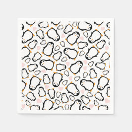 Cute Penguin Baby Shower Blue Boy Pappersservett