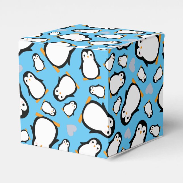 Cute Penguin Baby Shower Blue Boy Presentaskar (Framsidan Sidan)