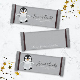 Cute Penguin Baby Shower Candy Pub Wrapper
