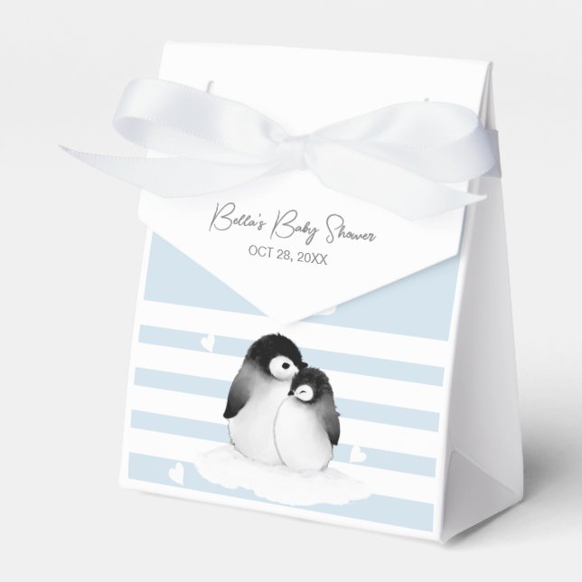Cute Penguin Baby Shower Presentaskar (Framsidan Sidan)