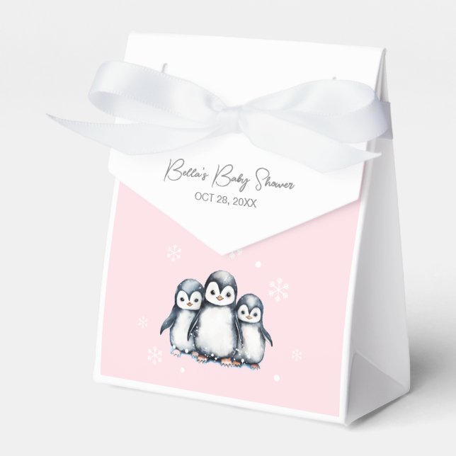 Cute Penguin Baby Shower Presentaskar (Framsidan Sidan)