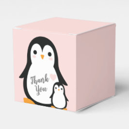 Cute Penguin Baby Shower Rosa Girl Presentaskar