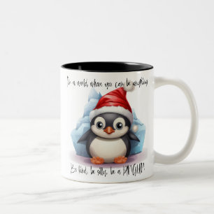 Cute Penguin /Be Penguin Två-Tonad Mugg