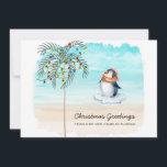 Cute Penguin Beach Scene Family Flytta Helgdag Meddelande<br><div class="desc">Här är ett kort för roligt för att tillkännage att din familj flyttar till Florida under julets helgdagar. En söt penguin som är klädd i en ullig hatt och scarf landar sin isflod på en vattenfärgssandstrand som är komplett med handflatan träd som är dekorerad i färglöst helgdag. All text på...</div>