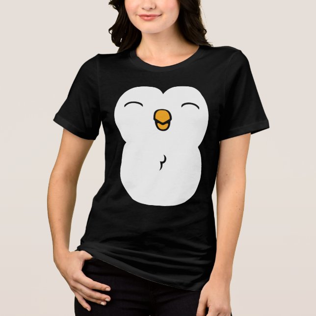 Cute Penguin Belly Tee Shirt (Framsida)