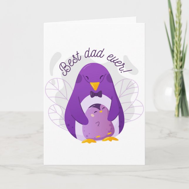 Cute Penguin Best Pappa Fars dag Kort (Framsida)
