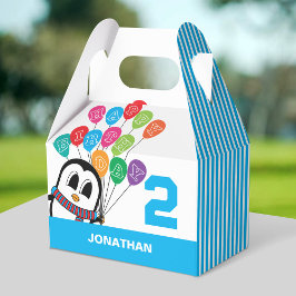 Cute Penguin Birthday Gable Box/Favoritbox Presentaskar