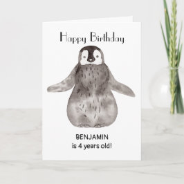 Cute Penguin Birthday Kort