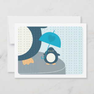 Cute Penguin Boy Ord of Advice Mamma Postcard Rådkort
