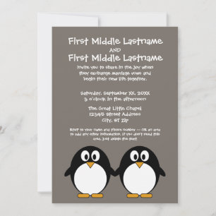 Cute Penguin-bröllopsinbjudan Inbjudningar