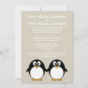 Cute Penguin-bröllopsinbjudan Inbjudningar