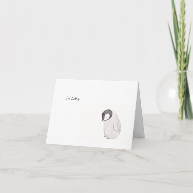 Cute Penguin Card av MiKa Art Kort (Framsida)