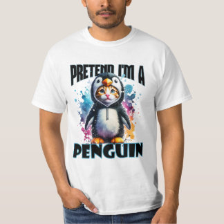 Cute Penguin Cat-design för lekfulla skapelser T Shirt