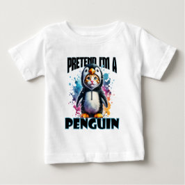 Cute Penguin Cat-design för lekfulla skapelser T Shirt