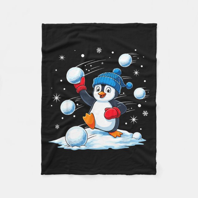 Cute Penguin Christmas Pajamas Shirt Boys, Penguin Fleecefilt (Framsidan)