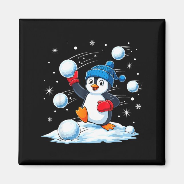 Cute Penguin Christmas Pajamas Shirt Boys, Penguin Magnet (Framsidan)