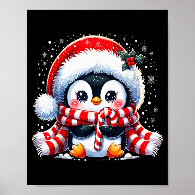 Cute Penguin Christmas Xmas  Poster (Framsidan)
