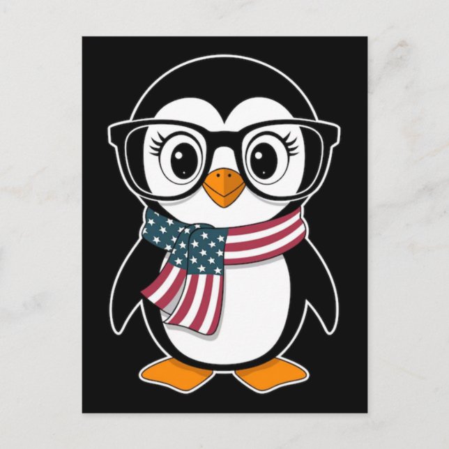 Cute Penguin Coffee Lover Emotional Cartoon Design Helg Vykort (Framsida)