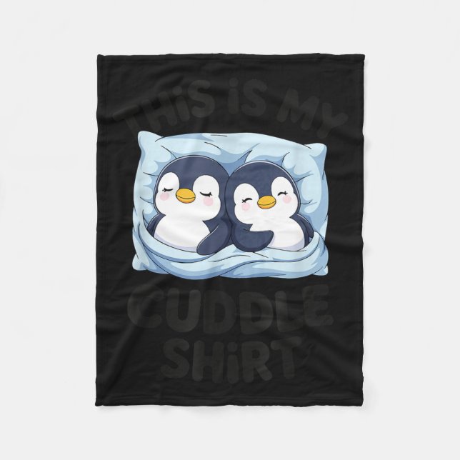 Cute Penguin Cuddle Cozy Sleep Matching Couple  Fleecefilt (Framsidan)