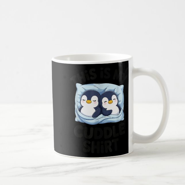 Cute Penguin Cuddle Cozy Sleep Matching Couple  Kaffemugg (Höger)