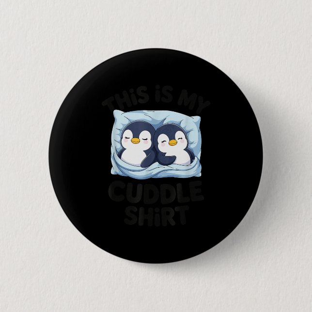 Cute Penguin Cuddle Cozy Sleep Matching Couple  Knapp (Framsida)