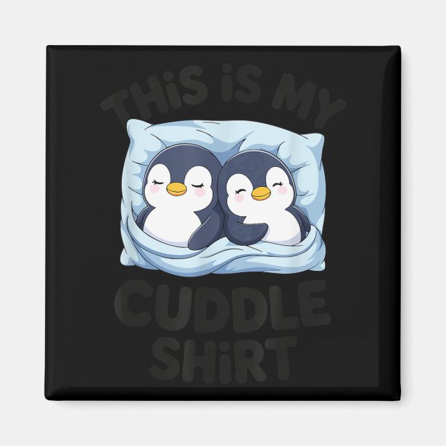 Cute Penguin Cuddle Cozy Sleep Matching Couple  Magnet (Framsidan)