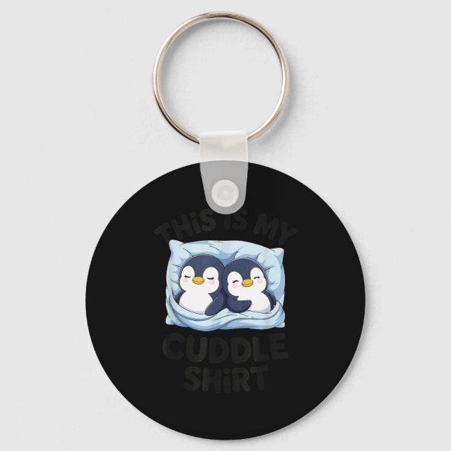 Cute Penguin Cuddle Cozy Sleep Matching Couple  Nyckelring (Framsida)