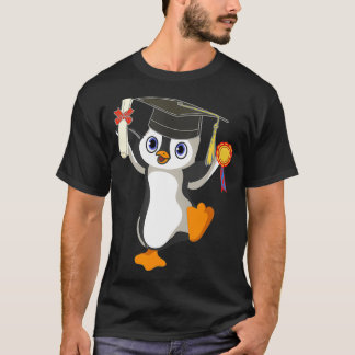 Cute Penguin Dannading Studentmössa Certificate Fu T Shirt