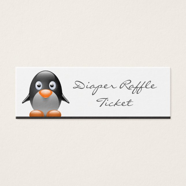 Cute Penguin Diaper Raffle Biljett - Smala Card (Framsidan)