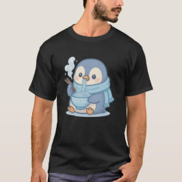 Cute Penguin Eating Ramen - Kawaii Winter T Shirt
