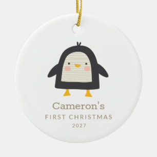 Cute Penguin - enkel Personlig för första julen Julgransprydnad Keramik