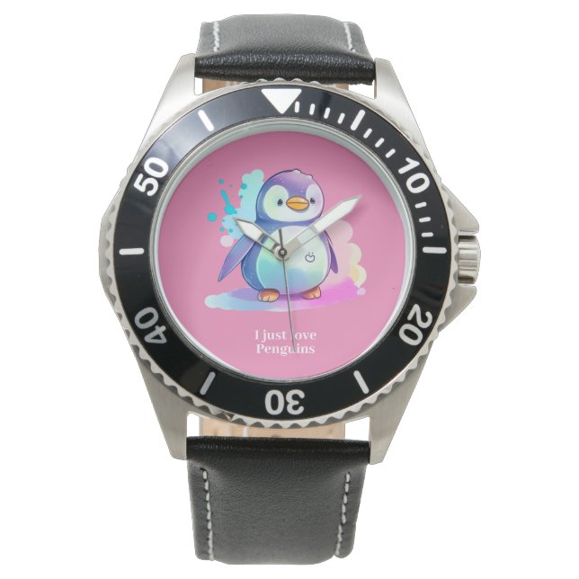 Cute Penguin eWatch Watch-gåva Armbandsur (Framsida)