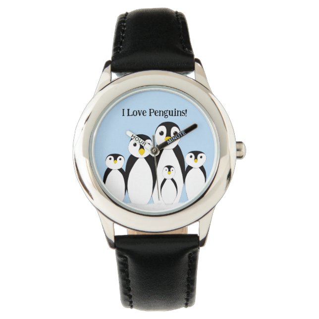 Cute Penguin-familjen Armbandsur (Framsida)