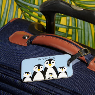 Cute Penguin-familjen Bagagebricka