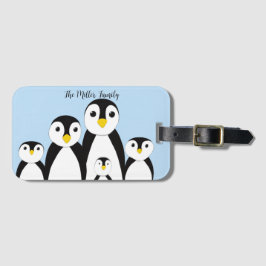 Cute Penguin-familjen Bagagebricka