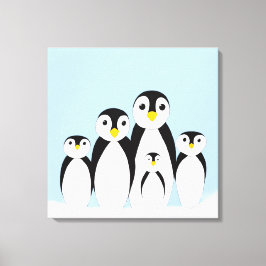 Cute Penguin-familjen Canvastryck