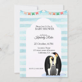 Cute Penguin-familjen Inbjudningar