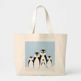 Cute Penguin-familjen Jumbo Tygkasse