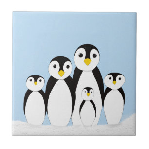 Cute Penguin-familjen Kakelplatta