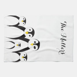 Cute Penguin-familjen Kökshandduk