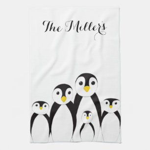 Cute Penguin-familjen Kökshandduk