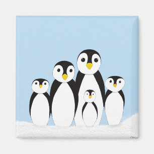Cute Penguin-familjen Magnet