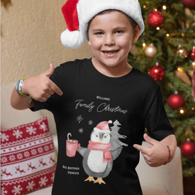 Cute Penguin-familjen som matchar julbrodern T Shirt (Skapare uppladdad)