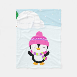 Cute penguin fleecefilt