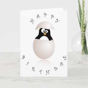 Cute penguin-födelsedagskort kort