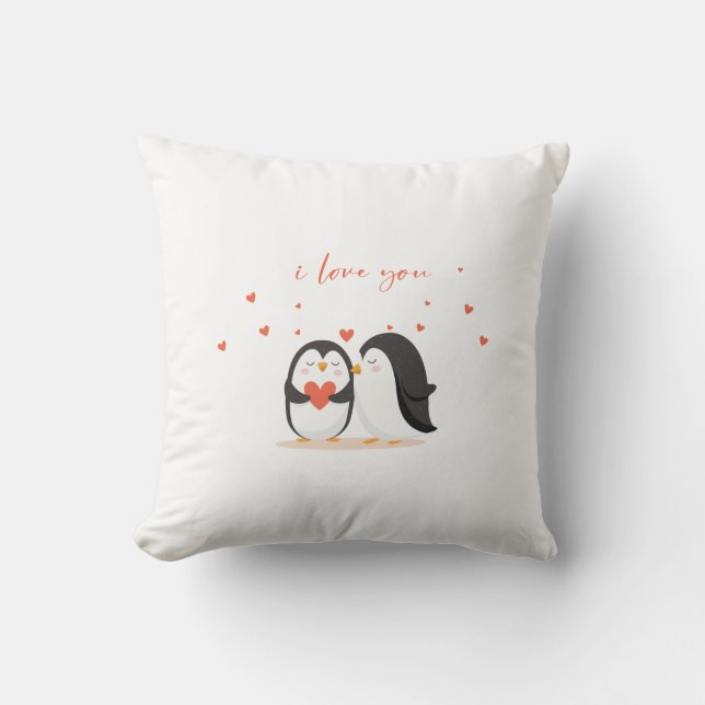 Cute Penguin  - For Anniversary I Love You Kudde (Framsida)