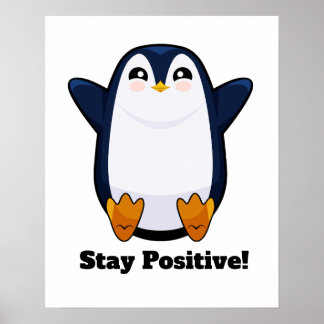 Cute Penguin förblir positiv Poster