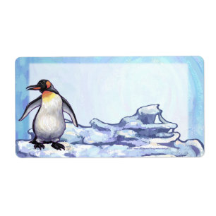 Cute Penguin Front Personlig Shipping Labels Fraktsedel