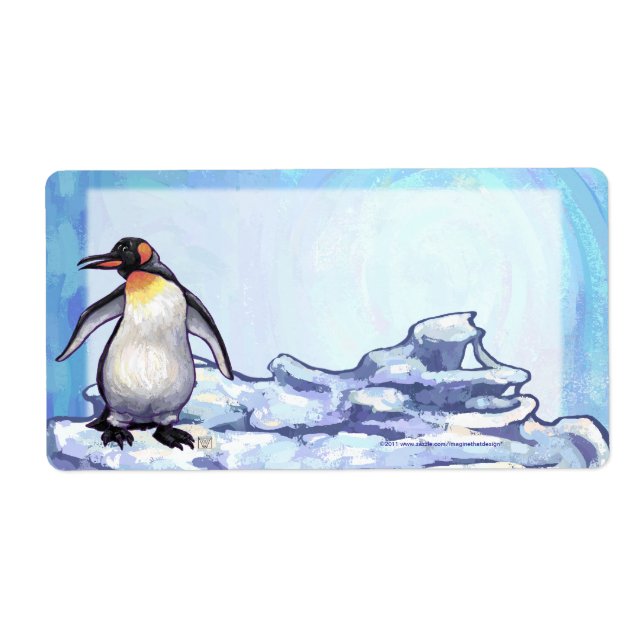 Cute Penguin Front Personlig Shipping Labels Fraktsedel (Framsidan)