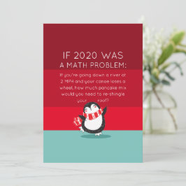 Cute Penguin Funny 2020 Math Quote Julkort